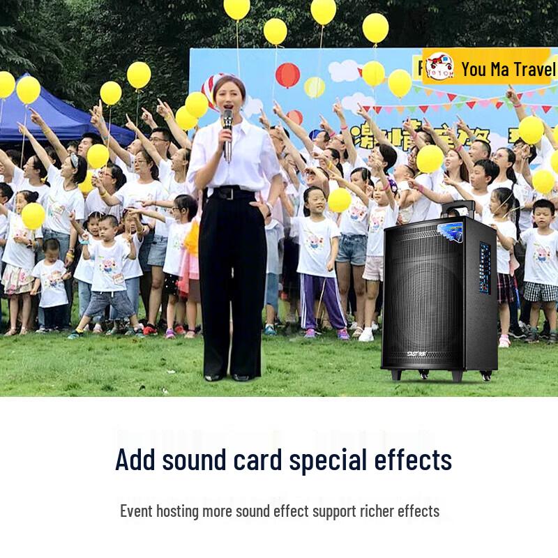 SAST ST-1509X 15-inch Portable Trolley Bluetooth Speaker CN plug (adapter included)