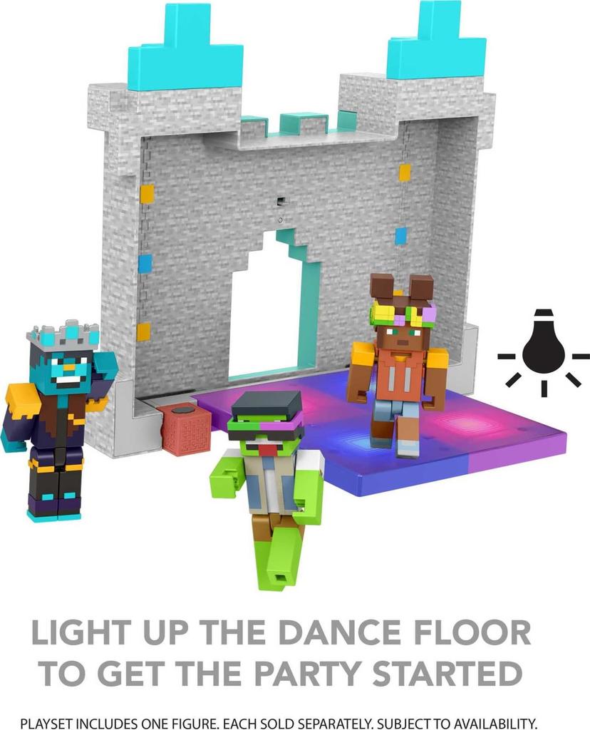 Mattel Minecraft Creator Series Playset Party Supreme Palace Toy with Lights and Music Action Figure 3.25"