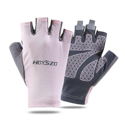 Fishing Gloves Half Finger Anti-slip Breathable High Elastic Men Women Cycling Gloves Ice Silk Quick-release Fishing Gloves