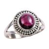 Natural Garnet Gemstone 925 Solid Sterling Silver Jewelry Ring Size 7.5 P9f90