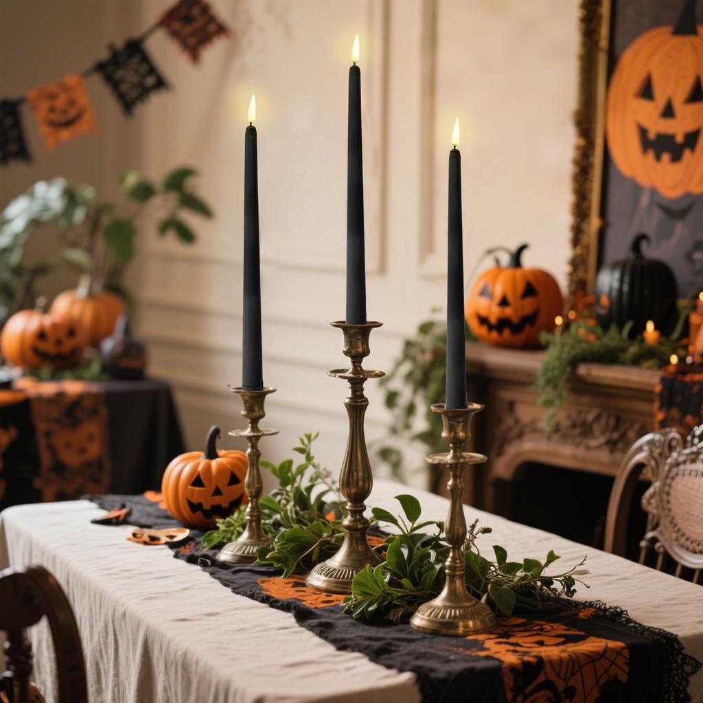 Halloween Conical Flameless Candle, 3D Flame Halloween Decorative Candle Light Remote Control LED Electronic Tearful Candle Light