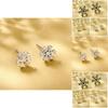 Trendy European American Snowflake Earrings With Gemstone Inlay Perfect For Any Event