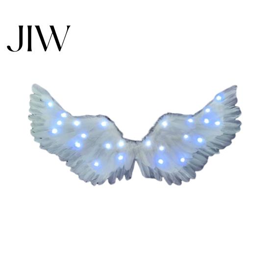 Christmas Angel Costume Accessories LED Light Up Wings Feather for Kids, Dark Guardian Glowing Fairy Wings, Halloween Cosplay Party Performance Props