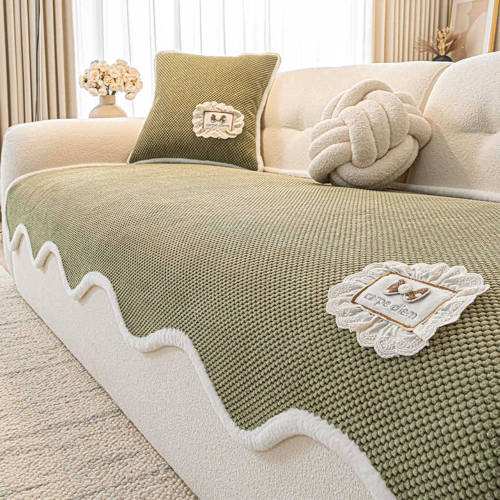 Cream wind special-shaped sofa cushion universal in all seasons 2025 new irregular sofa seat cushion fixed non-slip cover cloth towel