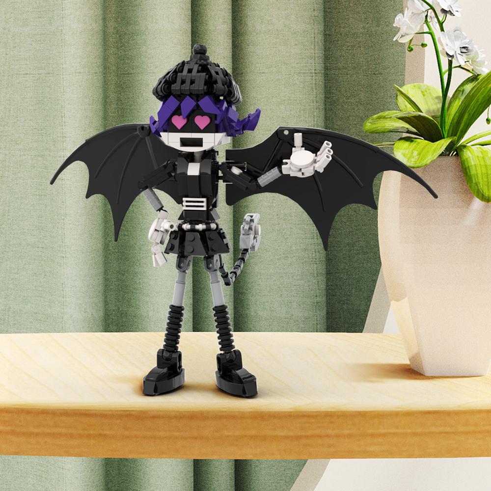 

Anime Style MOC Building Blocks - Articulated Bat Queen & Cyber Hunter Figures, Joint Movable DIY Model for Collectors