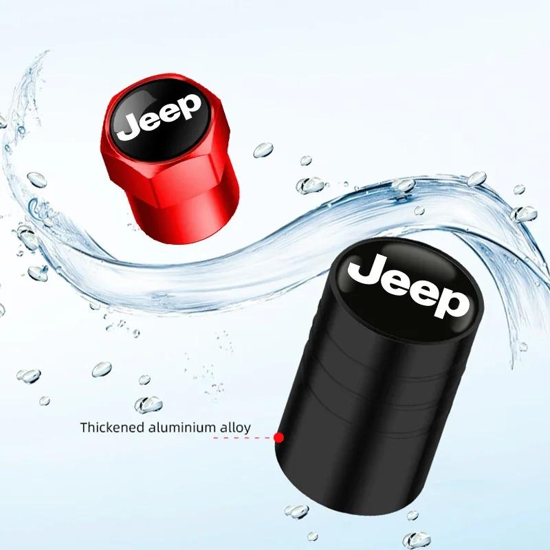 For Jeep 4pcs Metal Car Wheel Tire Valve Caps Stem Case Covers Accessories For Jeep Cherokee Wrangler Compass Patriot Renegad