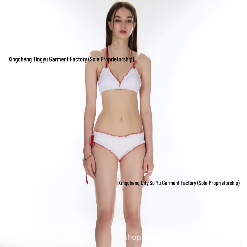 

Japanese & Korean-Inspired High-End Floral Bikini: Sexy Sweet Three-Piece Color Block Swimsuit for Women Small