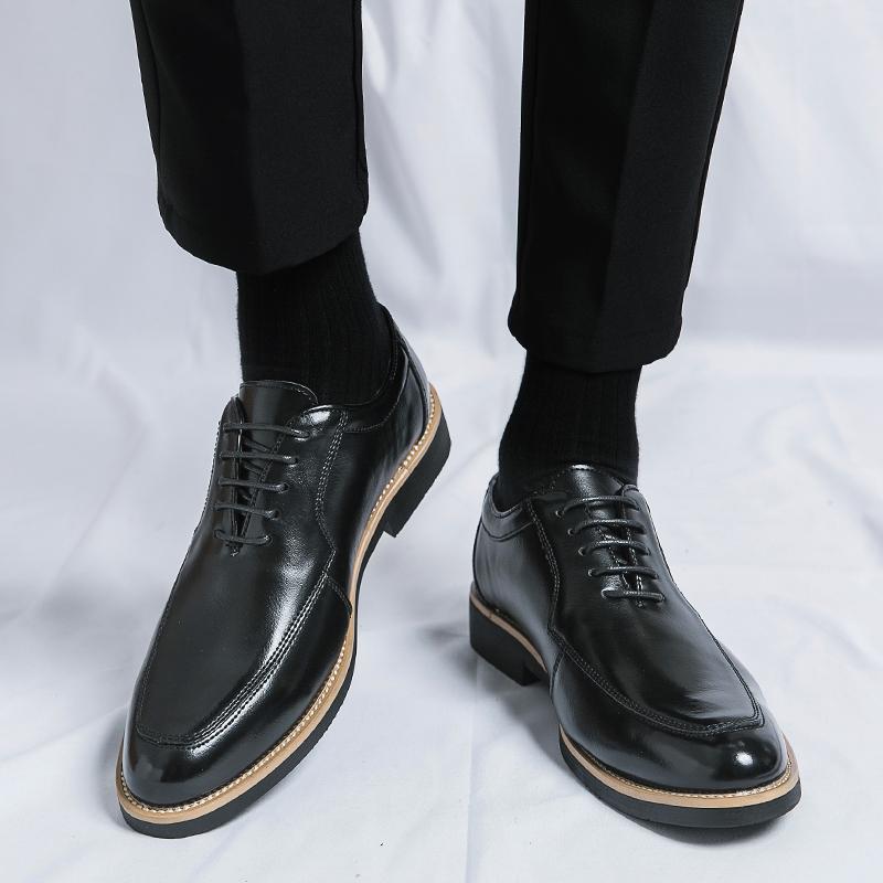 High end Brand Men's Shoes Formal Lace Sharp Smooth Casual Fashion Classic Elegant Business Leather Shoes