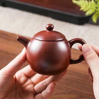2024 Chaozhou New Red Mud Small Capacity  Dragon Egg Pot 150ml Detachable Sailor Pulling Pot Household Kung Fu Tea Set