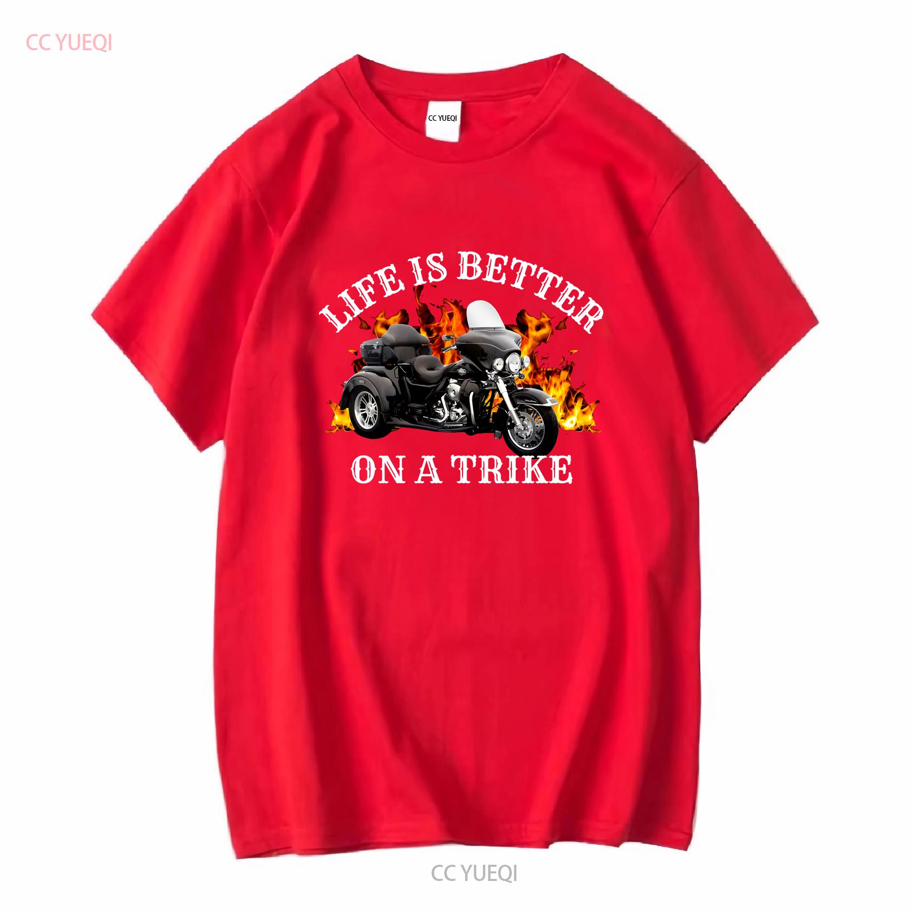 Life Is Better On A Trike T Shirt Motorcycle Rider Unique For Lovers Retired Triker long or short sleeves vintage Washed S