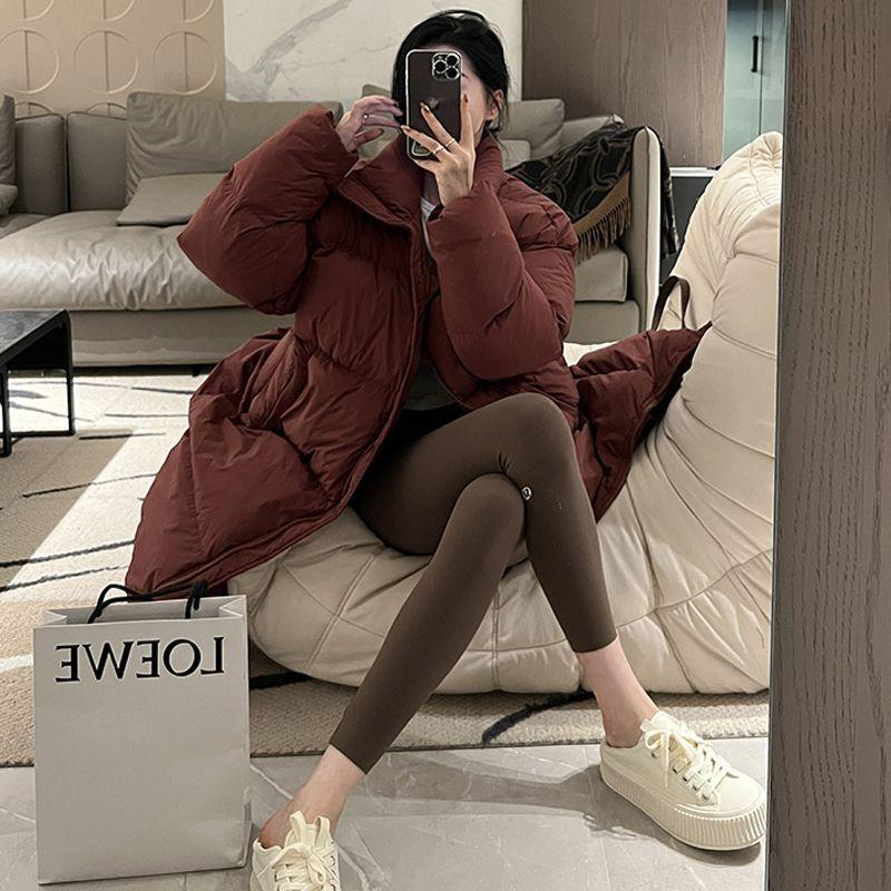 Winter Korean version thick down cotton jacket women's loose jacket over the knee cotton jacket medium long cotton jacket