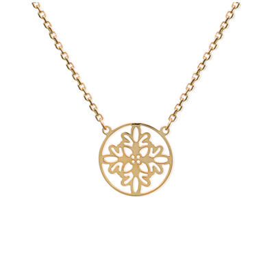 [H6204] - Gold Plated Necklace 'Choreography' Gold - 16 Mm