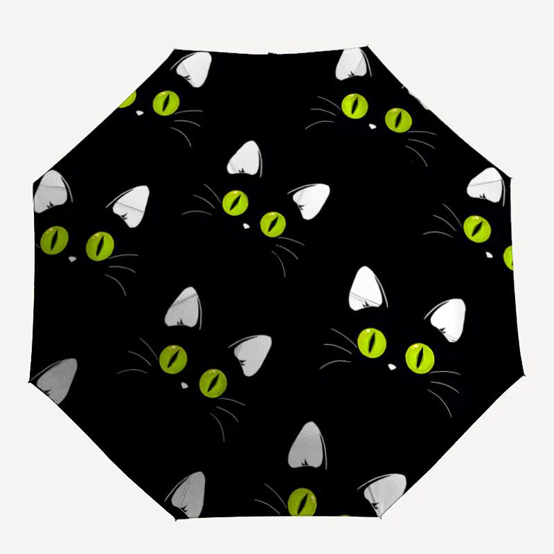 1pc Cat Eyes Automatic Open/Close Leisure Umbrella with Windproof, Functional Design, 8-Rib Sturdy Canopy, Durable Ribs,006