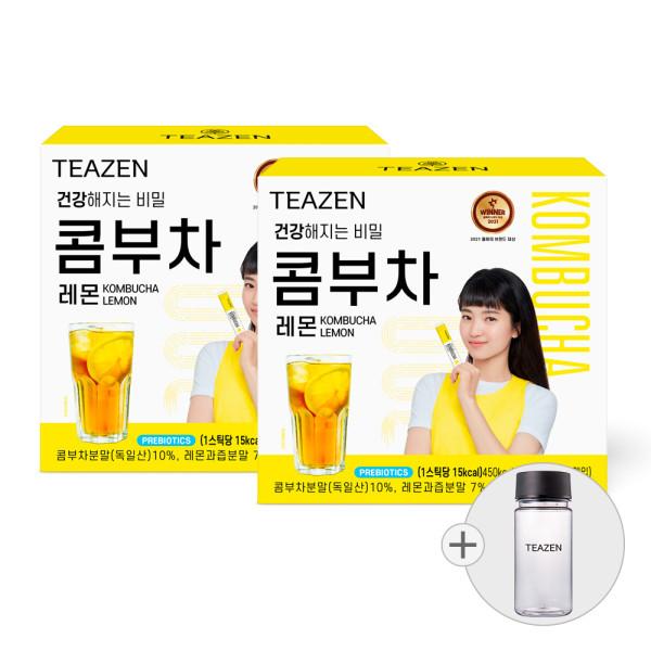 Teazen Kombucha Lemon 30 sticks x 2 boxes (bottle included), Korea Kombucha