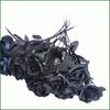 10pcs/Set Artificial Black Rose Bouquet Halloween Home Simulation Black Rose Fake Flower Wedding Par