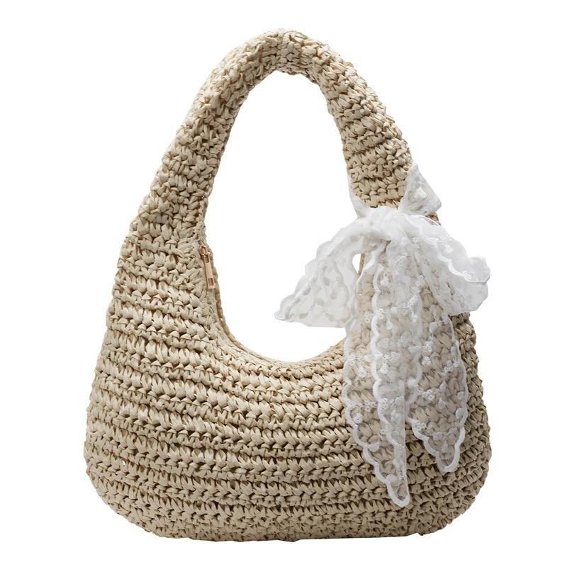 Summer woven bag women's new holiday beach straw bag large capacity shoulder underarm dumpling bag