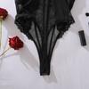 Body Sexy da Donna con Apertura sul Cavallo, Bordi in Pizzo, Body Trasparente Modellante, Senza Ferretto, Push-Up, Vestibilità Slim