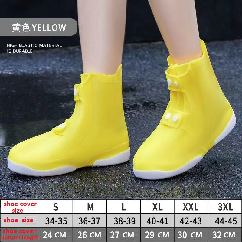 Reusable Waterproof Overshoes Men Women TPE Shoes Covers Thicken Shoe Protector Durable Transparent Rain Shoe Covers With Button