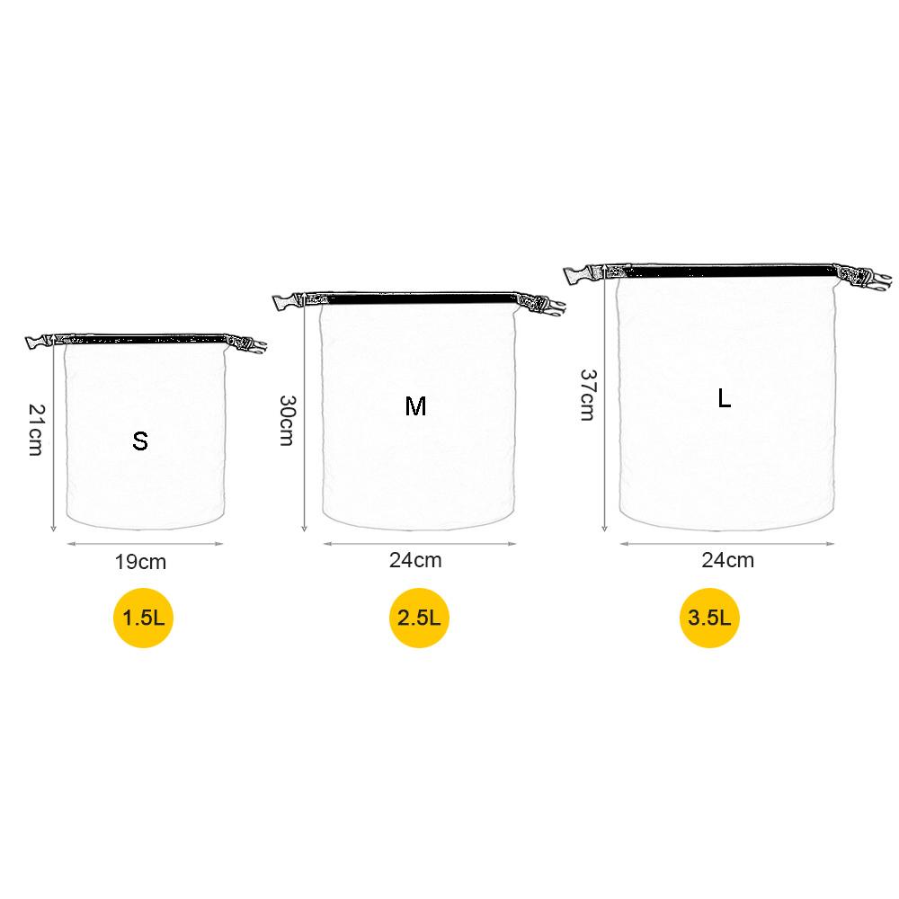 3pcs Waterproof Bag Set Storage Dry Bag Set for Skating Camping Boating Sailing Surfing Fishing