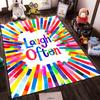 Colorful Decorative Carpet with "Laugh Often" Text Design Suitable for Use As an Anti-slip for Living Room Bedroom Sofas