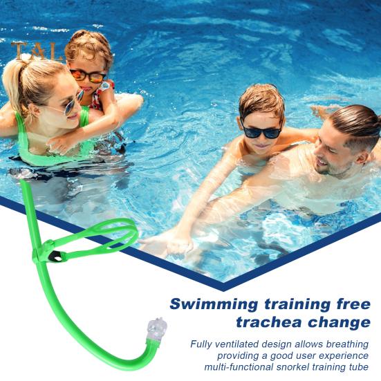 Snorkel Training Tube for Lap Swimming Diving Snorkel Breathing Tube with Headband Liquid Silicone Mouthpiece Snorkel Tube for Adult Kids