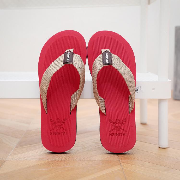 New Non-slip Beach Sandals Fashion Casual Plus Size slippers Men's Summer Herringbone Deer Flip Flops Men's