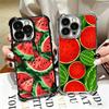 Watermelon Summer Fruit Soft Phone Case For iPhone 15 16 17 Air 14 Pro Max 16E Plus 13 12 Mini Plating Anti-Fall Fundas