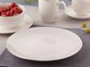 Talerz obiadowy ceramiczny płytki biały złota obwódka 26cm 1szt Bella