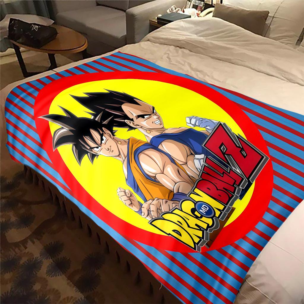 1 ks flanelová deka s potiskem Son Goku, Vysoce kvalitní pro všechna roční období, Domácí dekorace, Teplo a pohodlí, Perfektní jako vánoční dárky