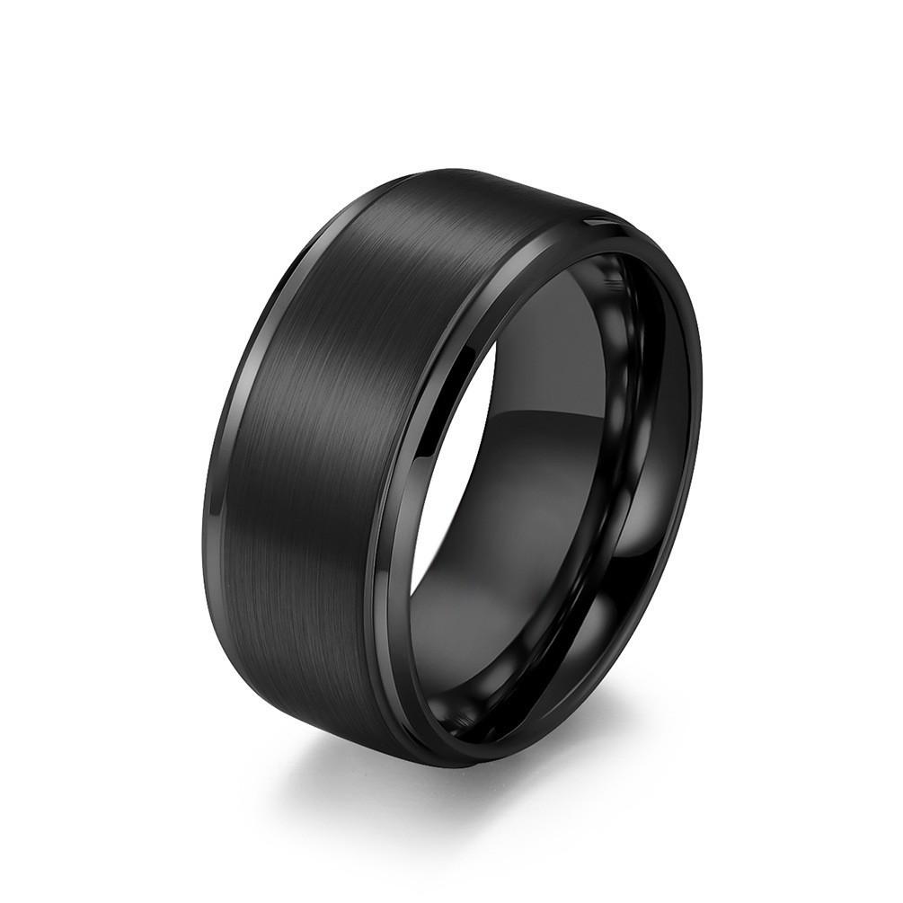6810mm Brushed Tungsten Steel Plated Black Matte Ring for Men Simple Hard Alloy Dial Finger