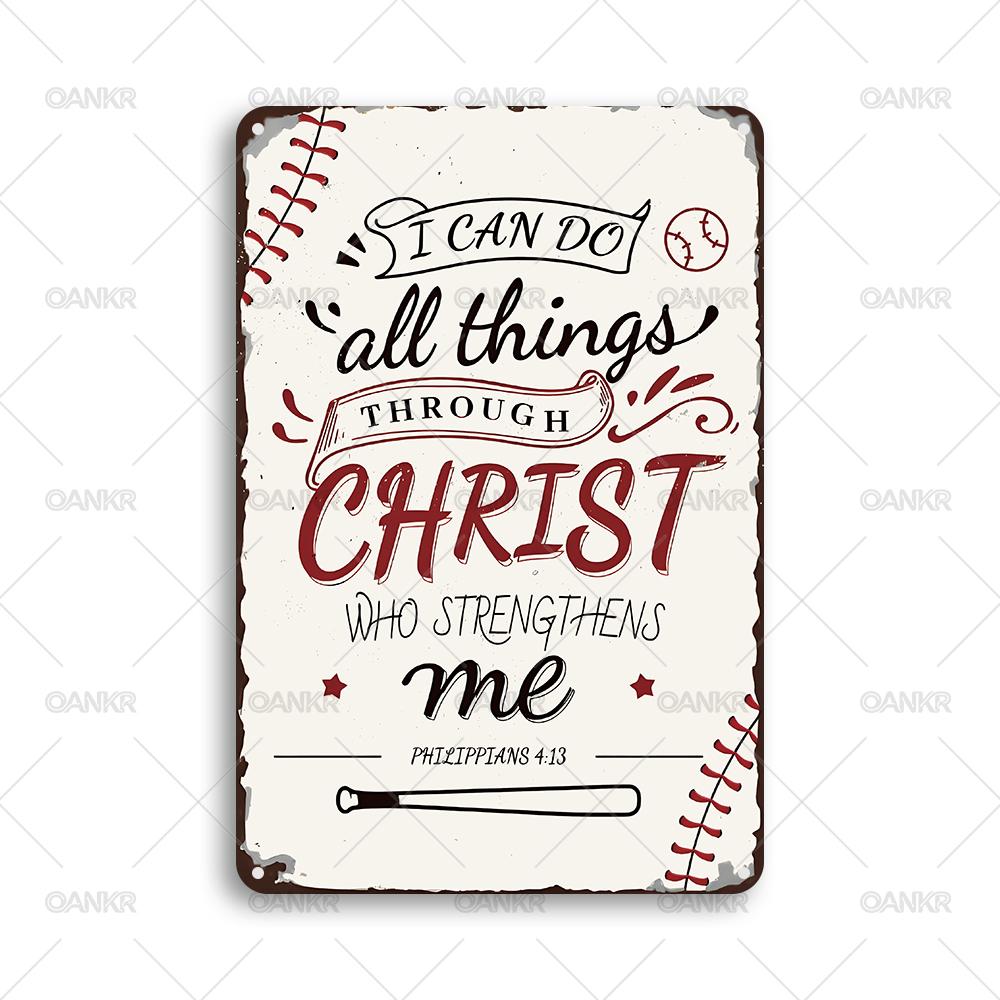 Classic Baseball Art Poster Metal Tin Sign Vintage Gymnasium Practice Poster Metal Signs for Gym Man Cave Home Wall Decor