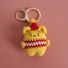 Cartoon Animal Doll Series Crochet Keychain Knitted Rabbit Keychain Cute Bear Keyring For Bag Pendant Custom Accessory