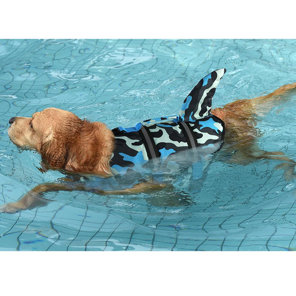 Adjustable Dog Swimming Life Preservers with High Buoyancy Swim Vest Flotation Device Swimsuit Rescuing Handle