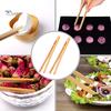 Puntos 4Pcs Bamboo Food Clip Toaster Salad Cake Tea Tweezer Clamp Tongs Cooking Tool