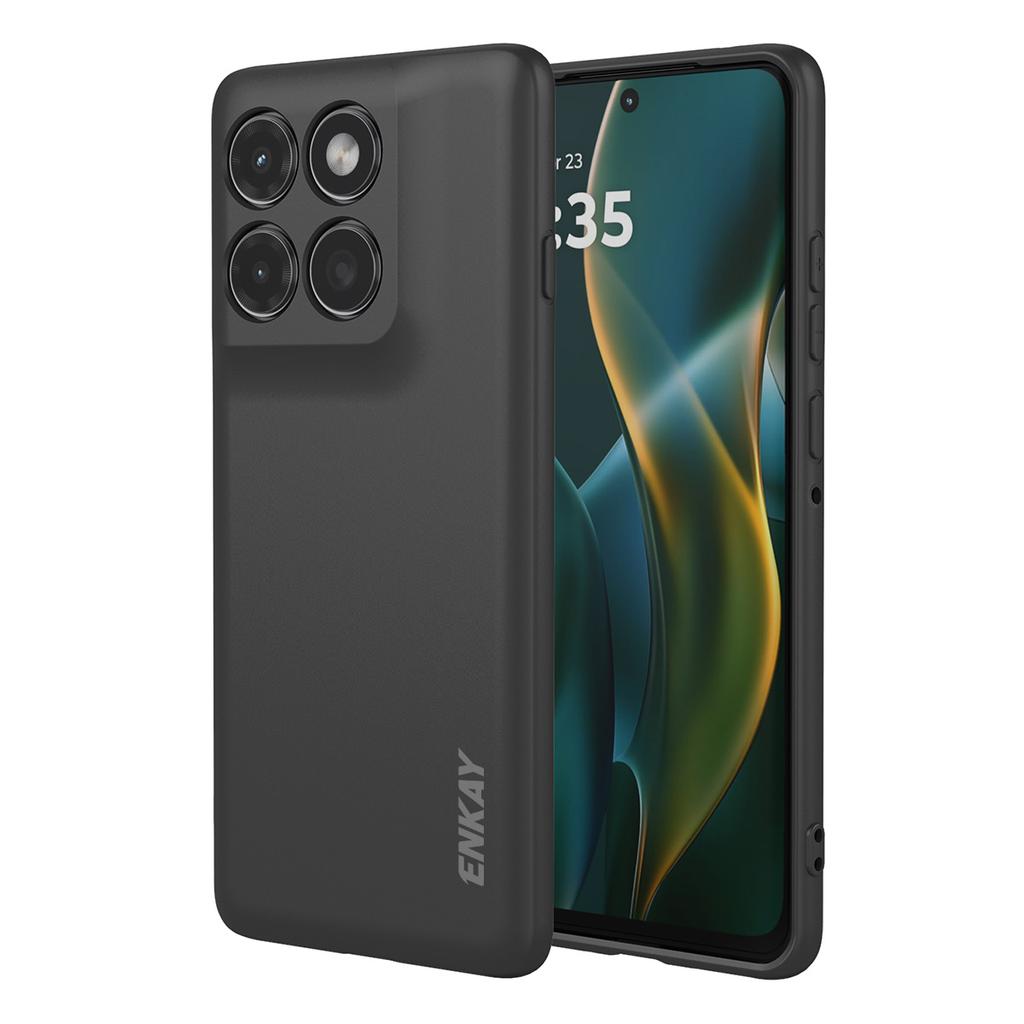 For Motorola Edge 60 Pro 5G Silicone Case ENKAY HAT PRINCE Straight Edge Cell Phone Back Cover