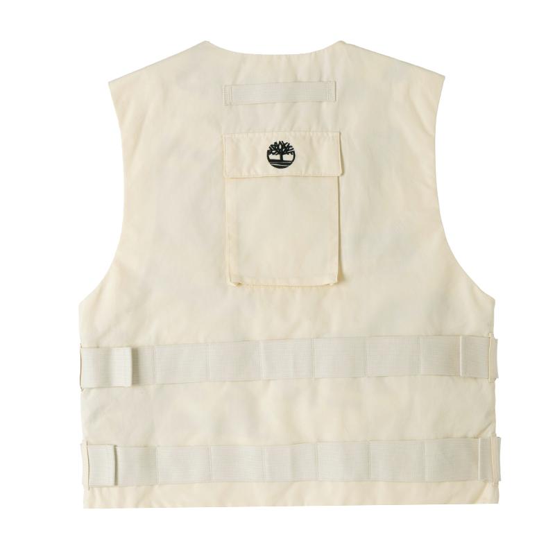Timberland Raeburn Solid Color Detachable Pocket Round Neck Zipper Vest Unisex Vests A5ZU1-CR3