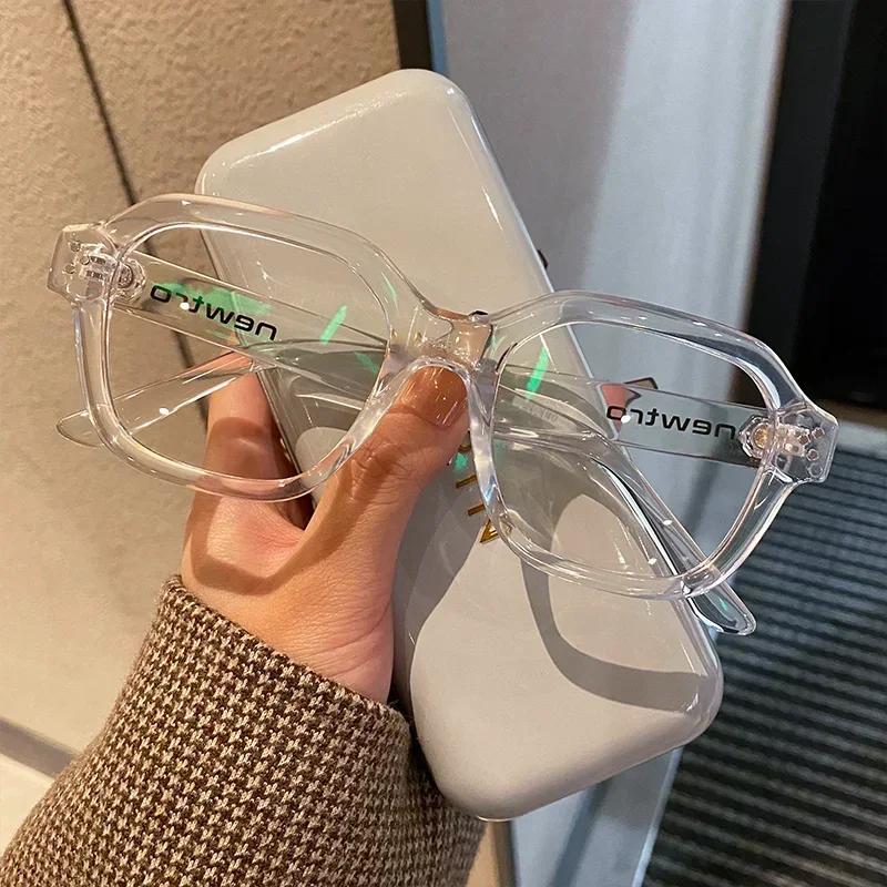 1/2pcs Retro Oversized Anti Blue Light Computer Glasses Frame Women Men Trendy Fashion Eyeglasses Classic Spectacles Ouclos