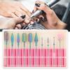 10pcs Nail Art Grinding Head Dead Skin Removal Nail Drill Bits Sanding Polishing Head Set
