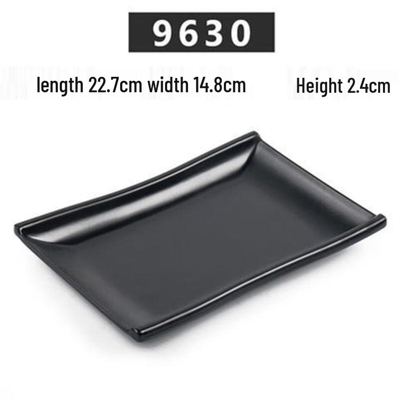 Jijun Black Rectangular Melamine Serving Trays - 10 Pack