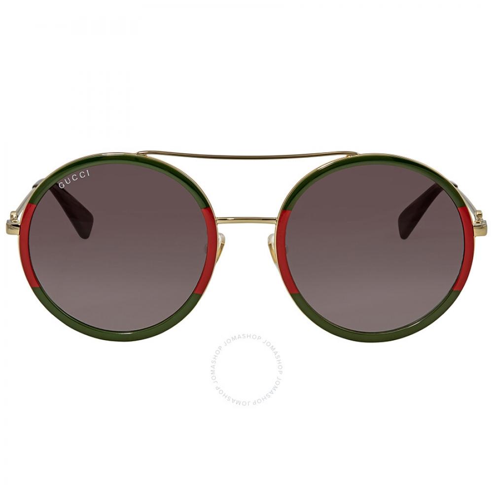 

Gucci Green Gradient Round Ladies Sunglasses GG0061S 003 56