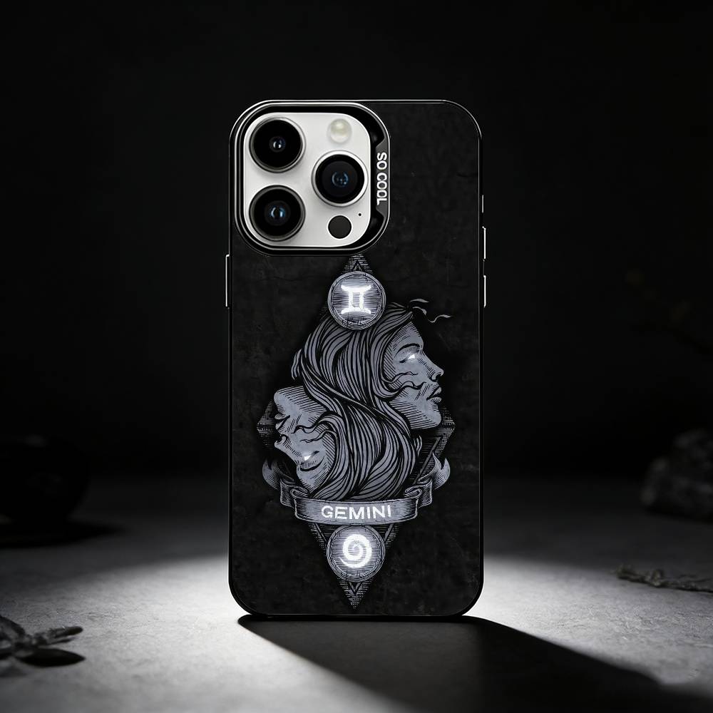 Twelve zodiac signs Phone Case For iPhone 17,16,15,14,13,12,11 Plus,Pro Max,XS,Colored silver phone case