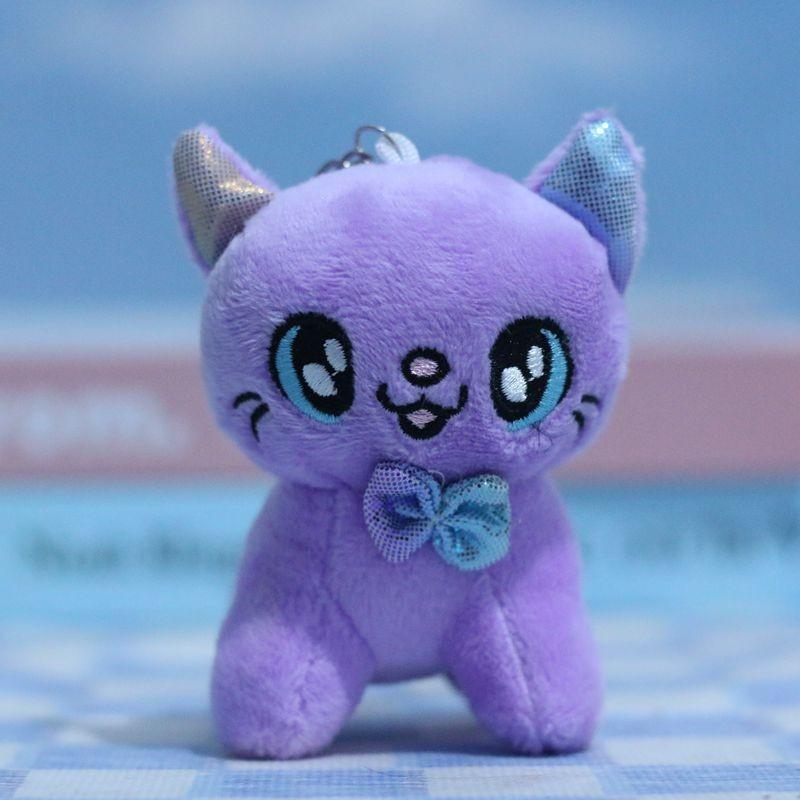 Cute Plush Cat Pendant Keychain Adorable Kawaii Stuffed Animal Doll Charm 10cm