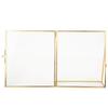 Retro Glass Picture Frame Clr Photo Display Photo Frame Geometric Glass Plant Sample Photo Frame with Copper Bracket for Home Decoration