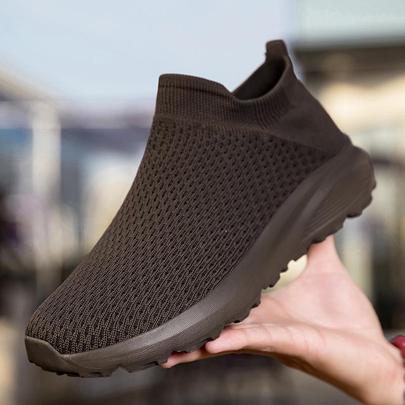 Men’s Moccasins Loafers Casual Slip on Walking Shoes Summer Men’s Slip-ons Lightweight Socks Khaki Black Shoes for Boy Large Size 38-47