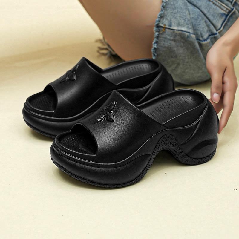 

Мода 2025 Новая мода Женские тапочки Платформа Нескользящие Женские шлепанцы Мягкая подошва Удобные шлепанцы Легкие Лаконичные Женские сандалии 40 чёрный