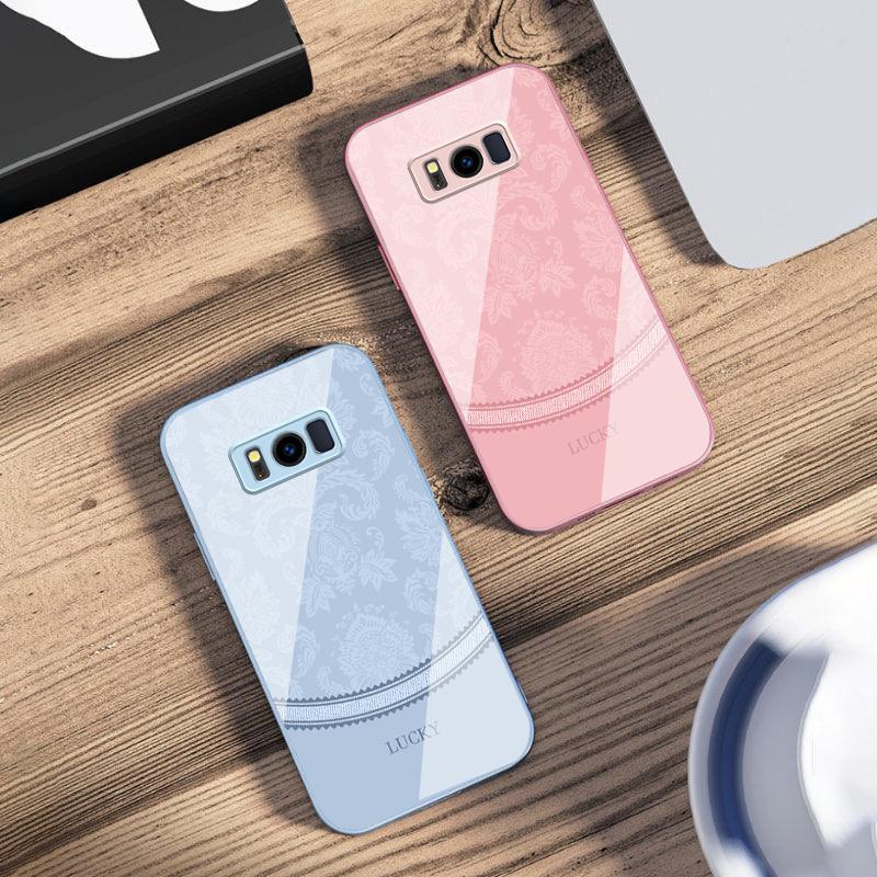 White Floral Vine Pattern For Samsung S25 S25 Edge S25Ultra S8 9 S10 20 U Ltra S21 Pro 22 Plus S23 FE S24 Ultra Glass Phone Case