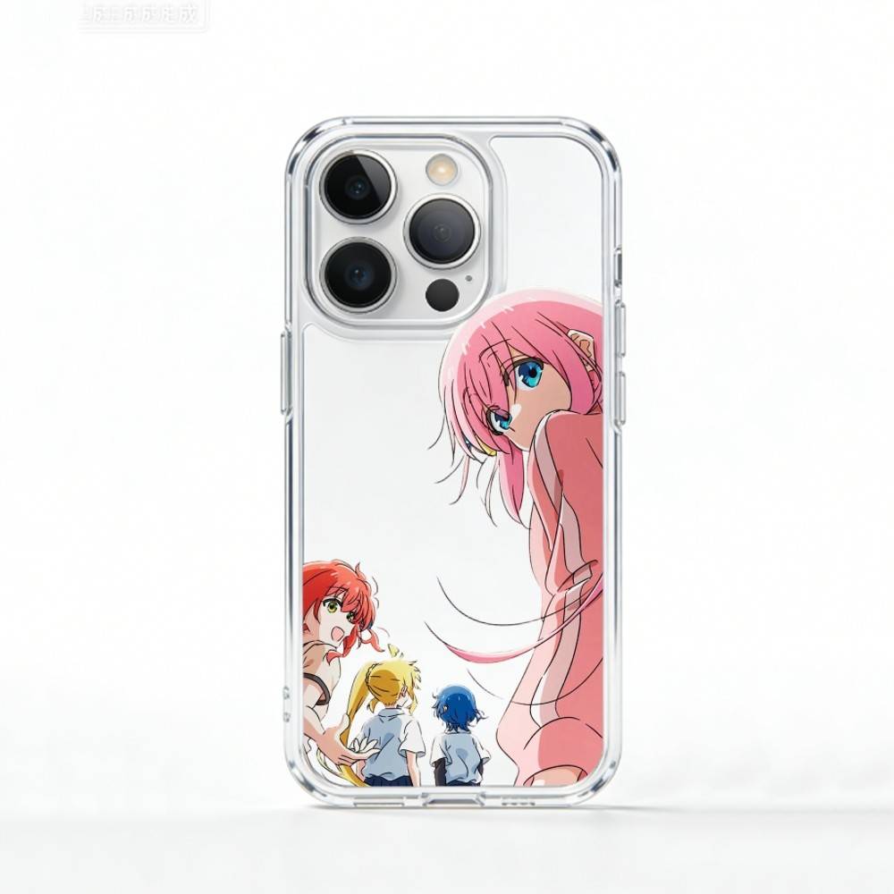 

Bocchi The Rock Kessoku Band Phone Case For iPhone 17 16 15 14 13 12 11 Mini Pro Max Plus Transparent Cover iPhoneXSMAX
