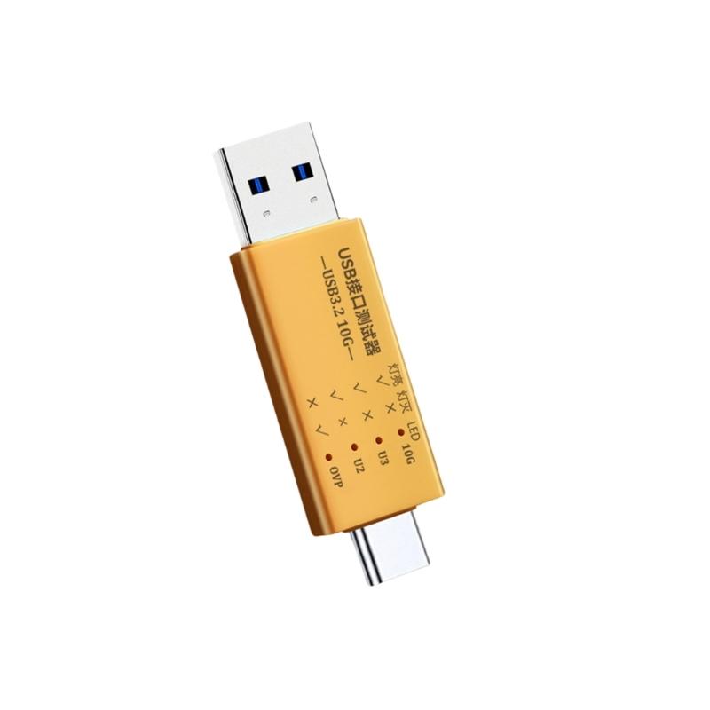 USB C to USB 3.2 Type A Interfaces Tester Detectors with LED Display for Fast Charging and Data Transfer Up to 10Gbps