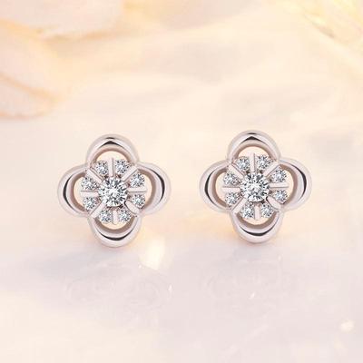 Women's Four-Leaf Clover Earrings - Simple, Stylish, Korean Fashion, Mini Jewelry for Girls
