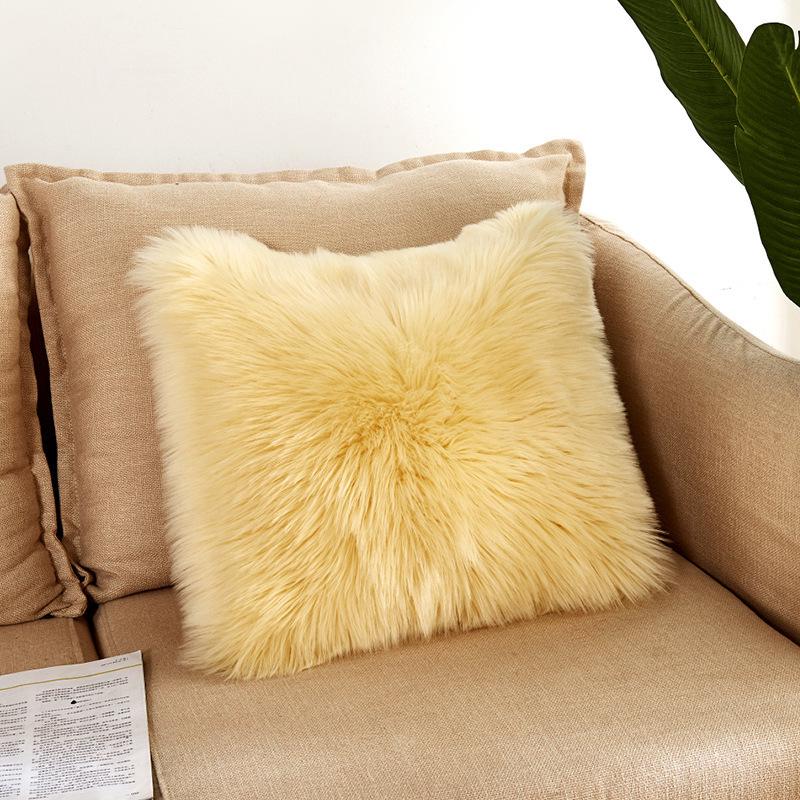 Nordic Plush Cushion Cover - Removable, Washable, Soft Pillow Case for Sofa (Core Not Included)